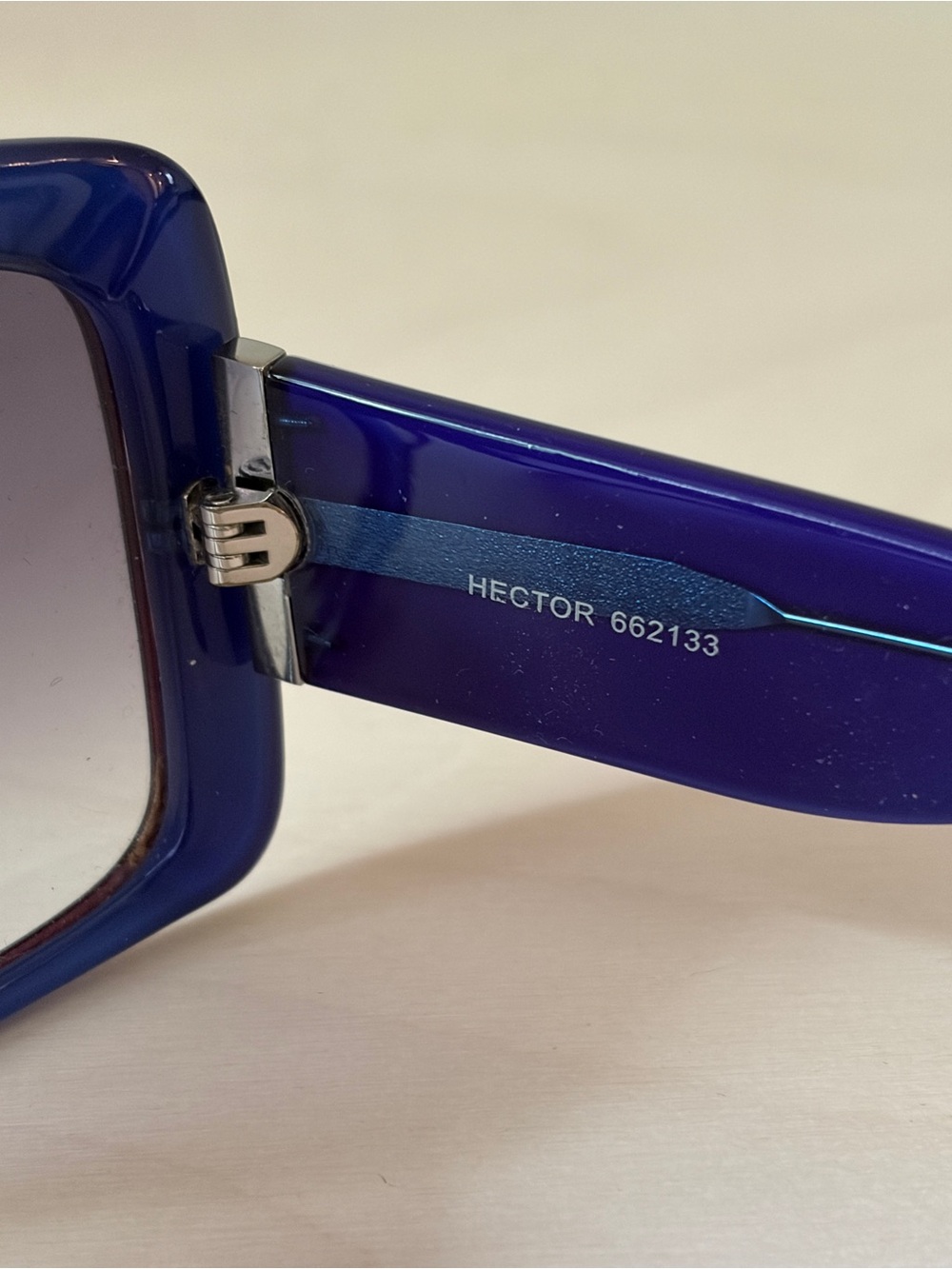 Karen Walker Oversized Black-Plum Sunglasses with Cobalt Inner Frame - Picture 8 of 11
